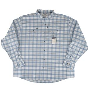 Poncho Magnetic Pocket Button Up Shirt Mens 3XL Regular Fit‎ Blue